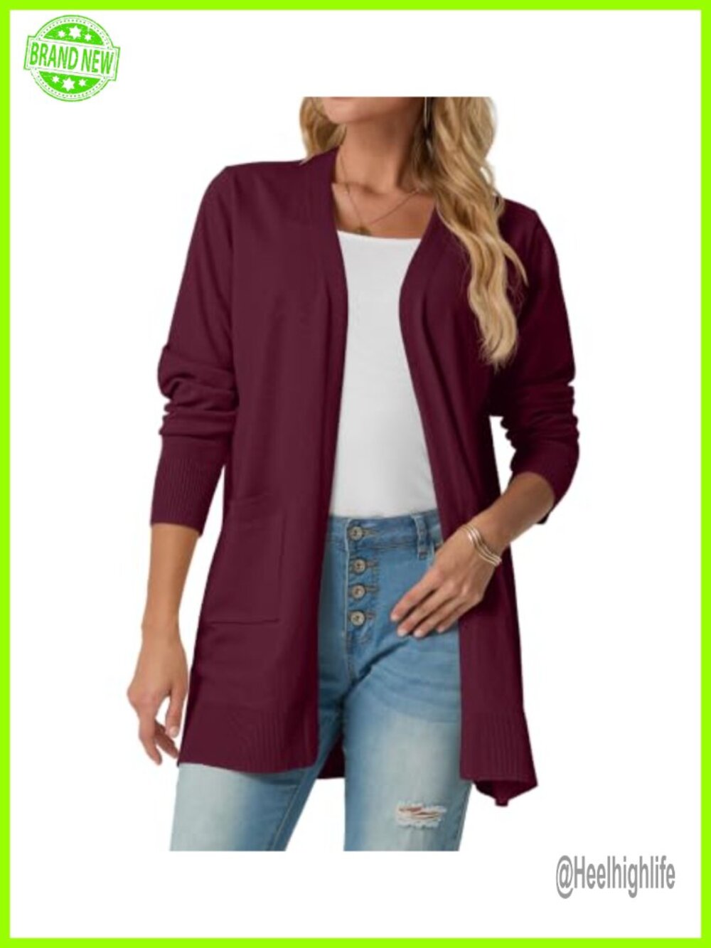 Women Long Cardigan Sweater Lightweight Open Front Duster with Pockets